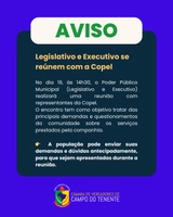 Câmara convida para a Reunião com a Copel