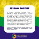 Câmara Municipal convida para Sessão Solene Câmara Municipal convida para Sessão Solene